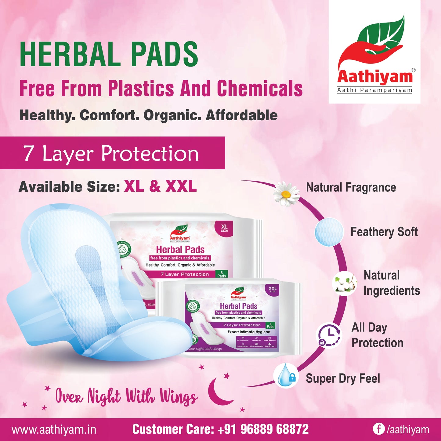Aathiyam Herbal Pads XL 8 pads